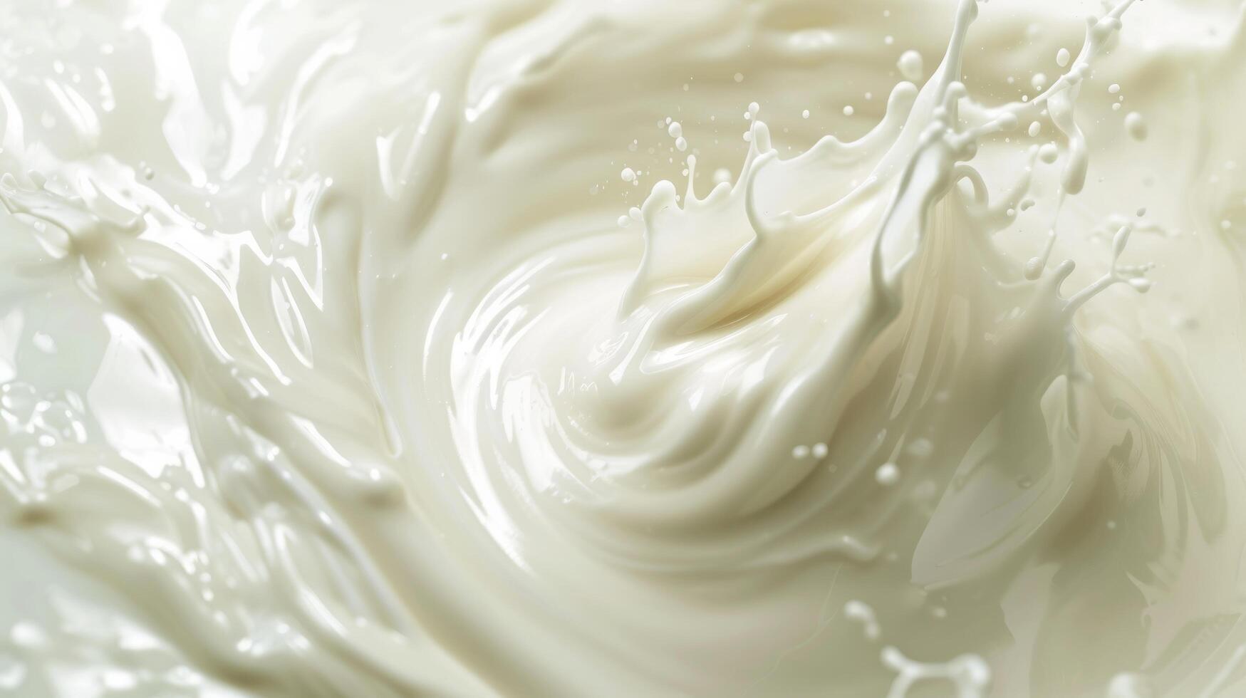 AI generated A creamy swirl of milk pours into a glass, creating an ethereal galaxy of white photo