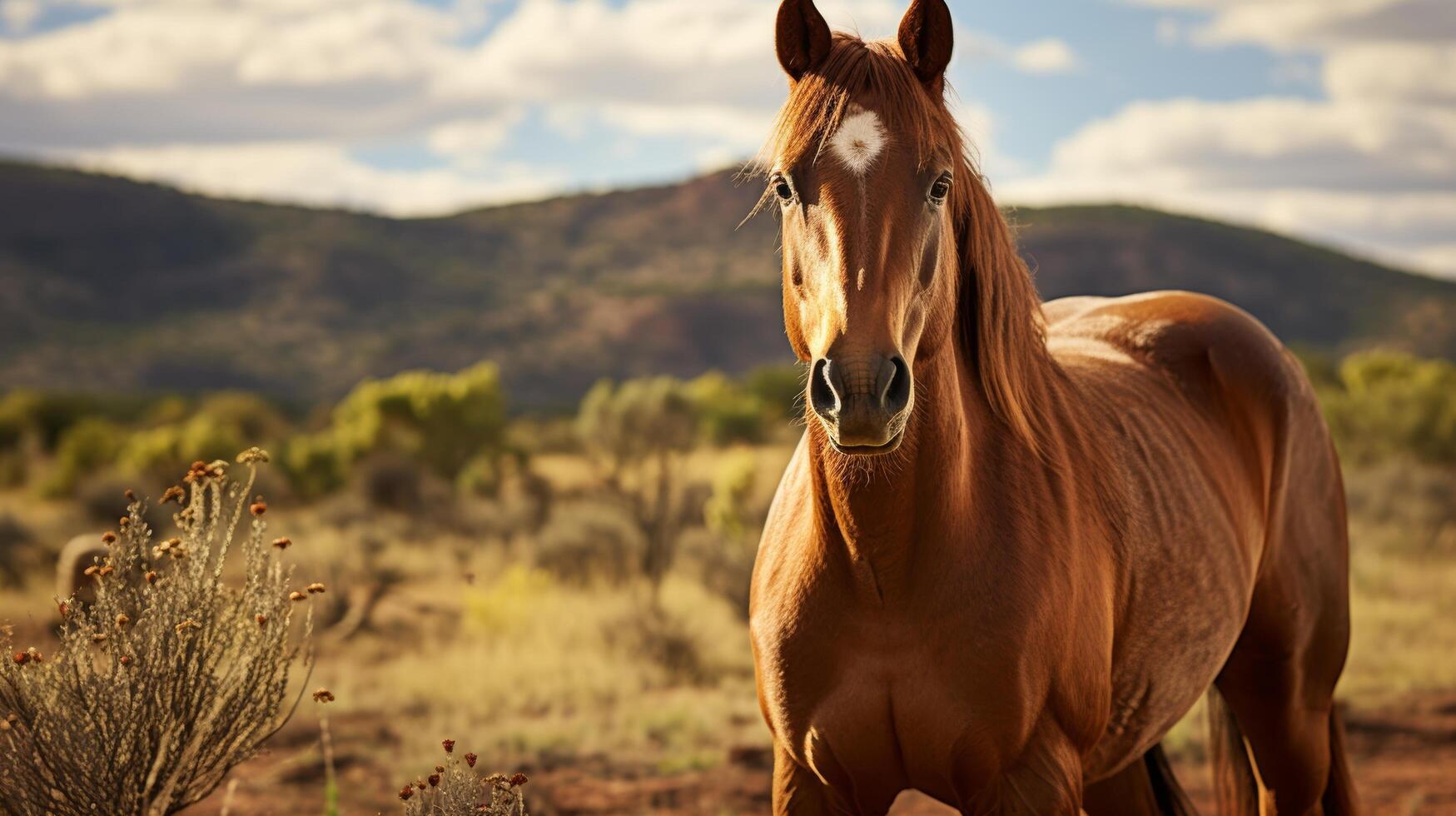 ai generado de cerca de un occidental caballo foto