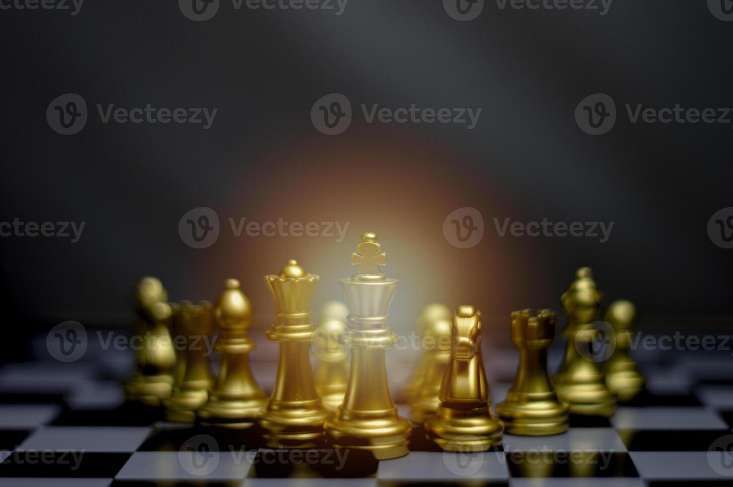 Golden King Chess Concept The concept of delegating leadership, leadership success photo