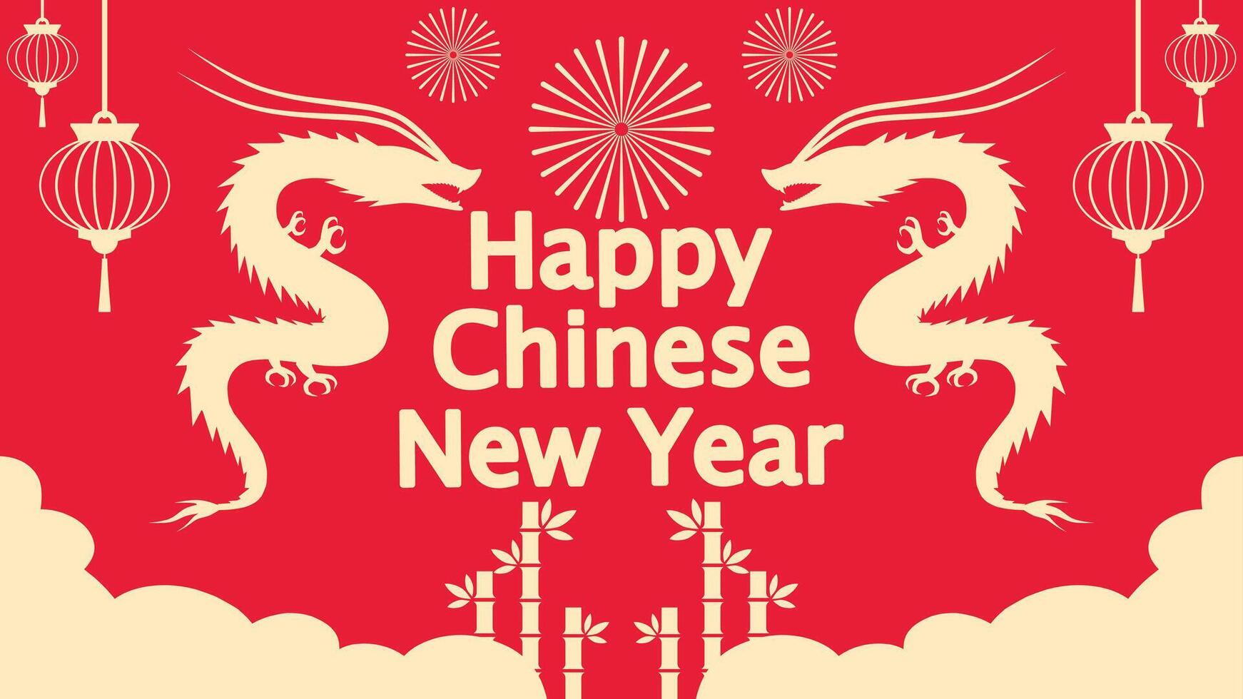 Chinese new year celebration vector background. Year of the dragon vector background for event or festival. Happy chinese new year vector design for celebration event. Lunar festival event greeting