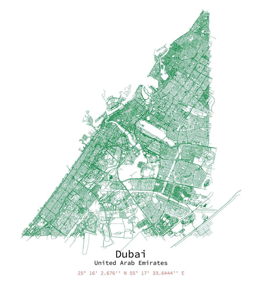 dubai ,unido árabe emiratos calle Arte mapa vector