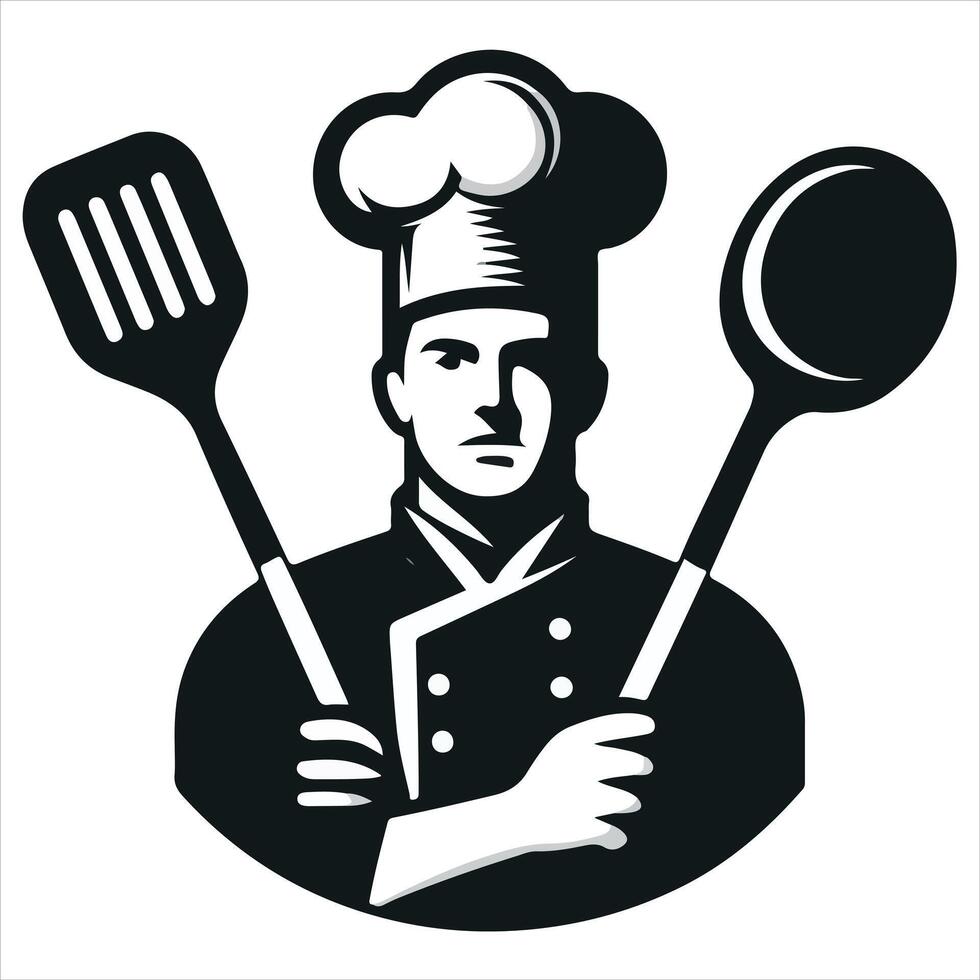 Printchef silhouette , chef poses silhouette , chef standing silhouette , cooking silhouette , food silhouette , chef character silhouette , kitchen silhouette vector