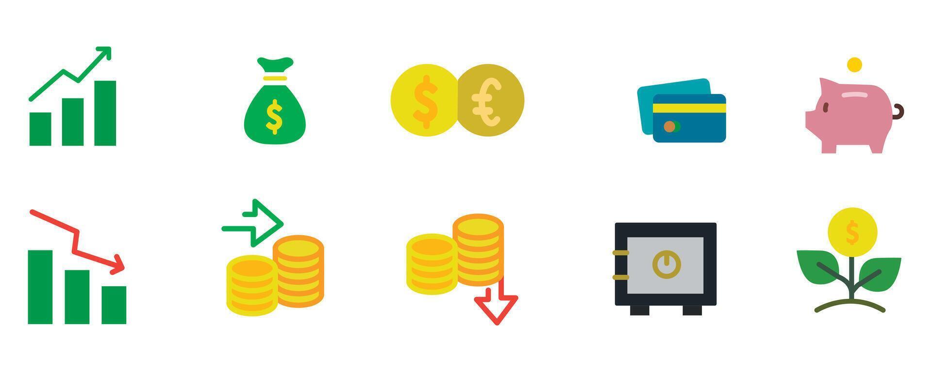 finance banking icon set vector
