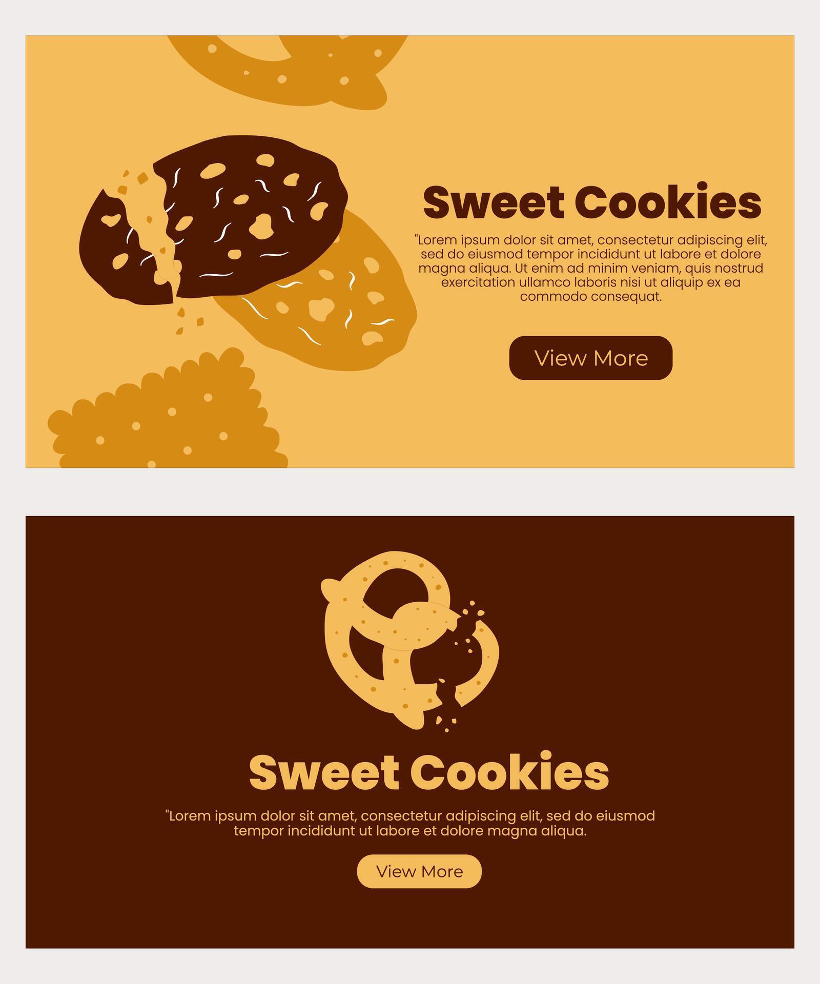 Cookie website or landing page template Social media post with hand Cookie website or landing page template Social media post with hand