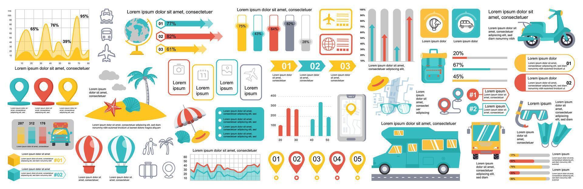 Mega set of infographic elements data visualization vector design template. Can be used for steps, options, business process, workflow, diagram, flowchart, timeline, marketing. Bundle info graphics.