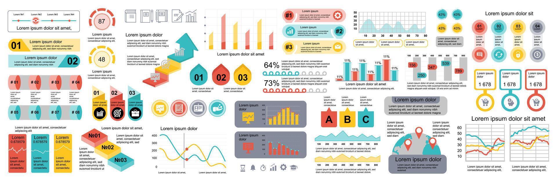 mega conjunto de infografía elementos datos visualización vector diseño modelo. lata ser usado para pasos, opciones, negocio proceso, flujo de trabajo, diagrama, diagrama de flujo, línea de tiempo, marketing. haz informacion gráficos.