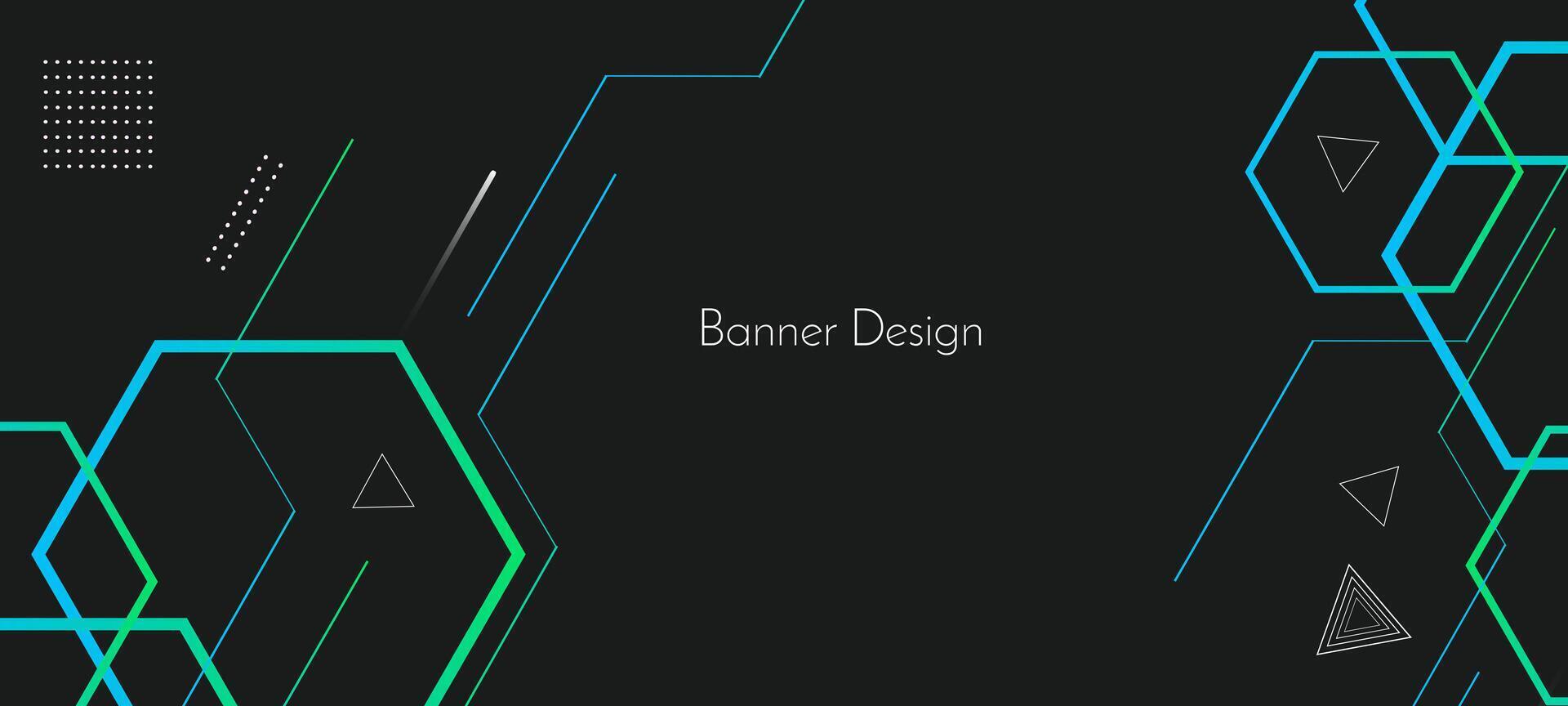 Abstract geometric color flowing lines decorative hexagonal design banner background vector