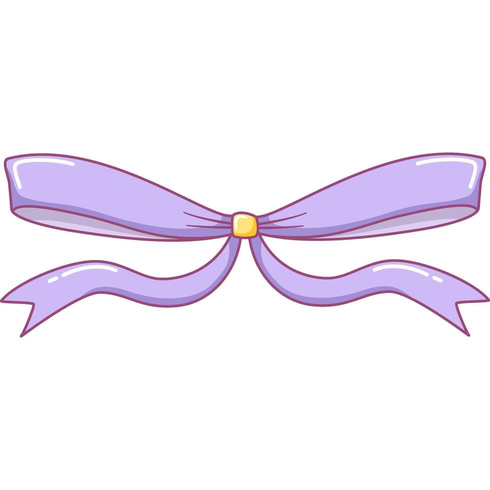 Thin Purple Bow Ribbon Illustration Vector