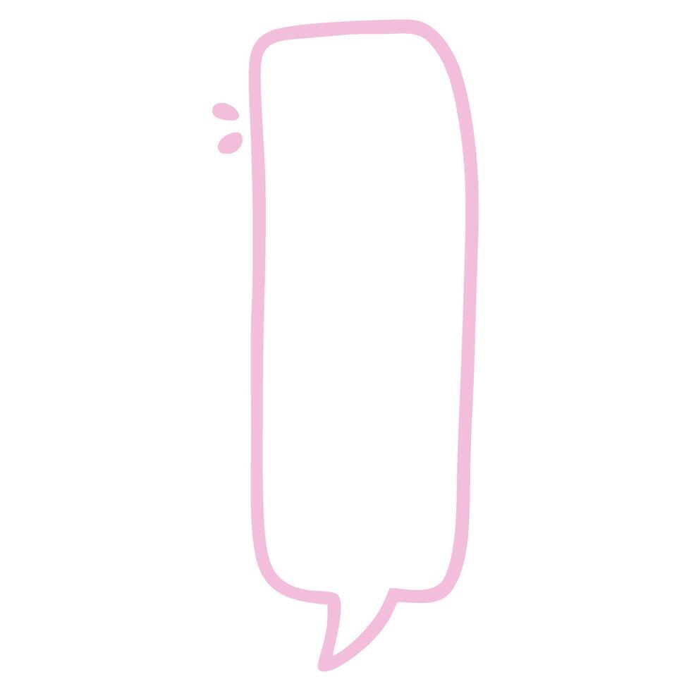 Long Rectangle Speech Bubble Hand Drawn vector
