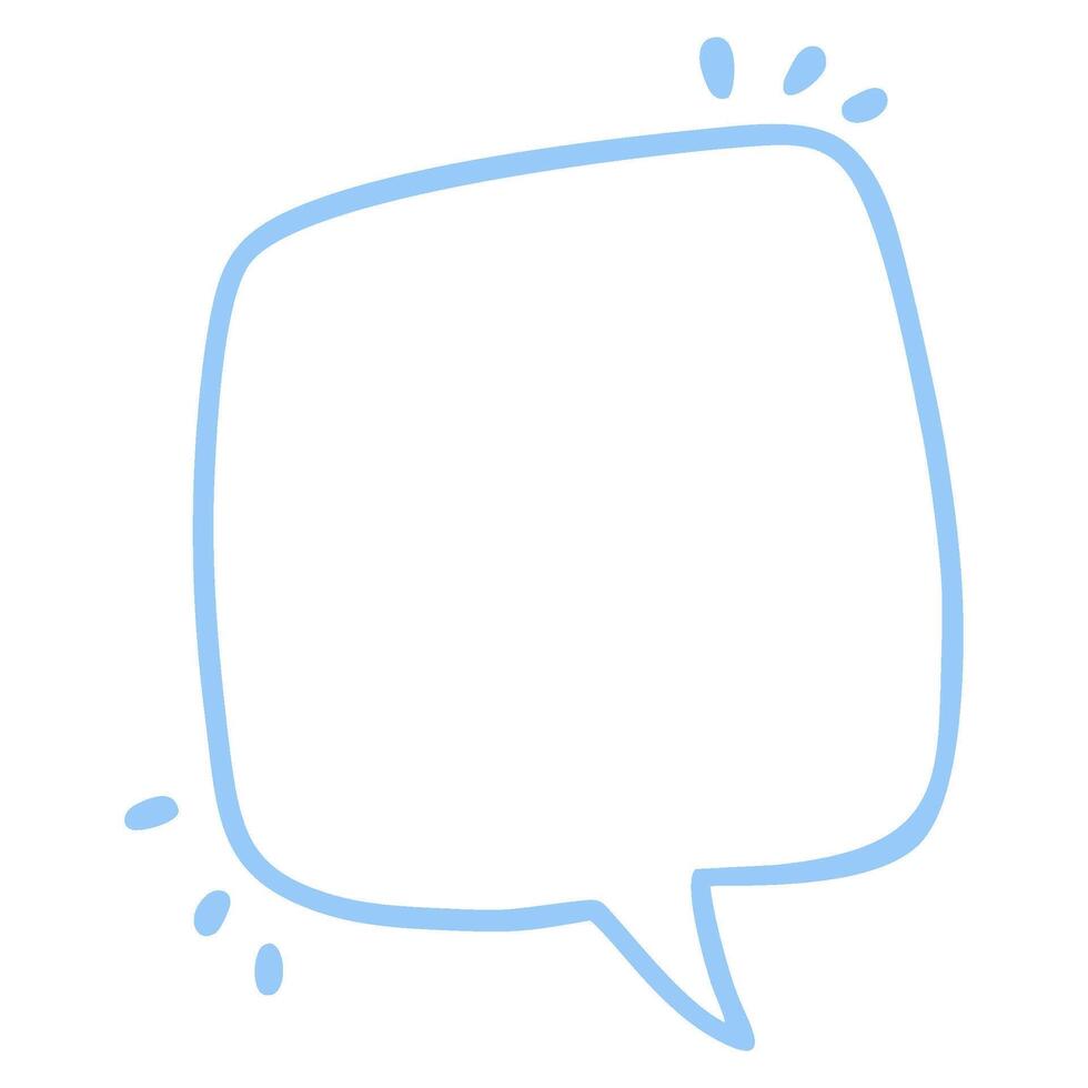 Square Vector Blue Speech Bubble Outline