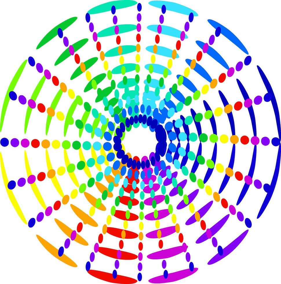 abstract dartboard with rainbow colors vector