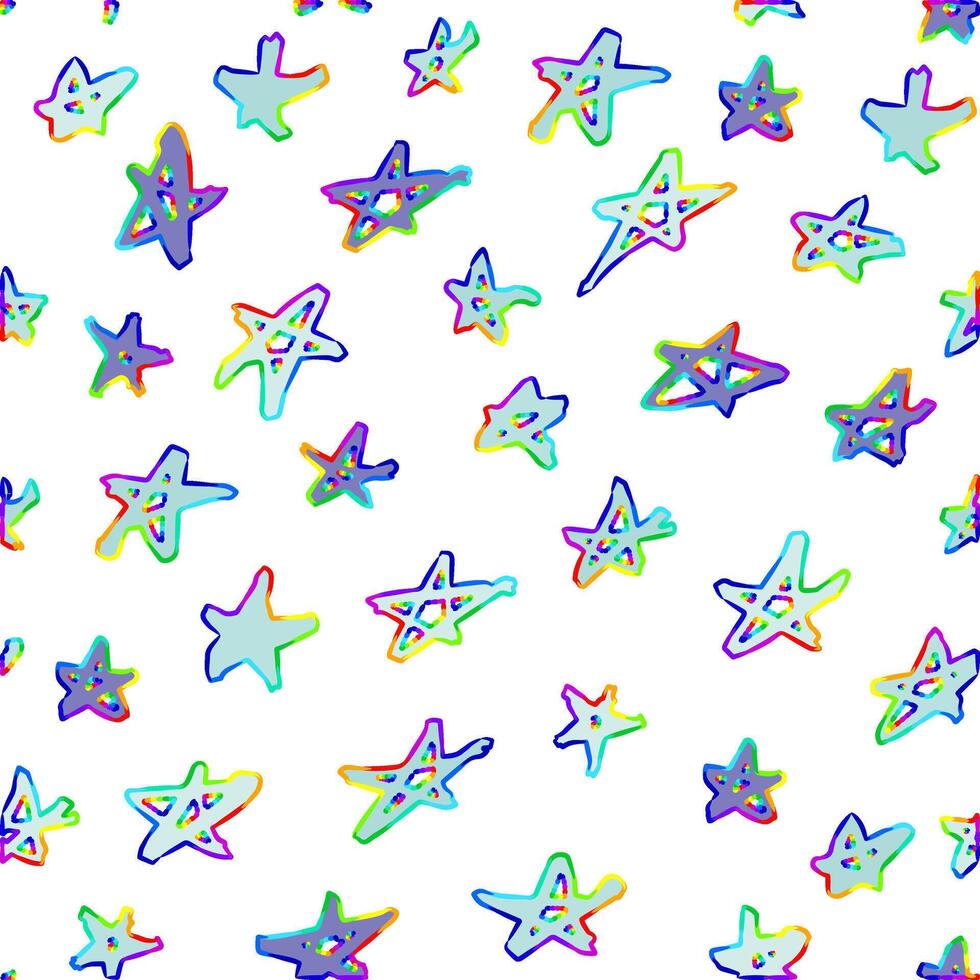 geometric pattern of abstract stars with lots of color vector