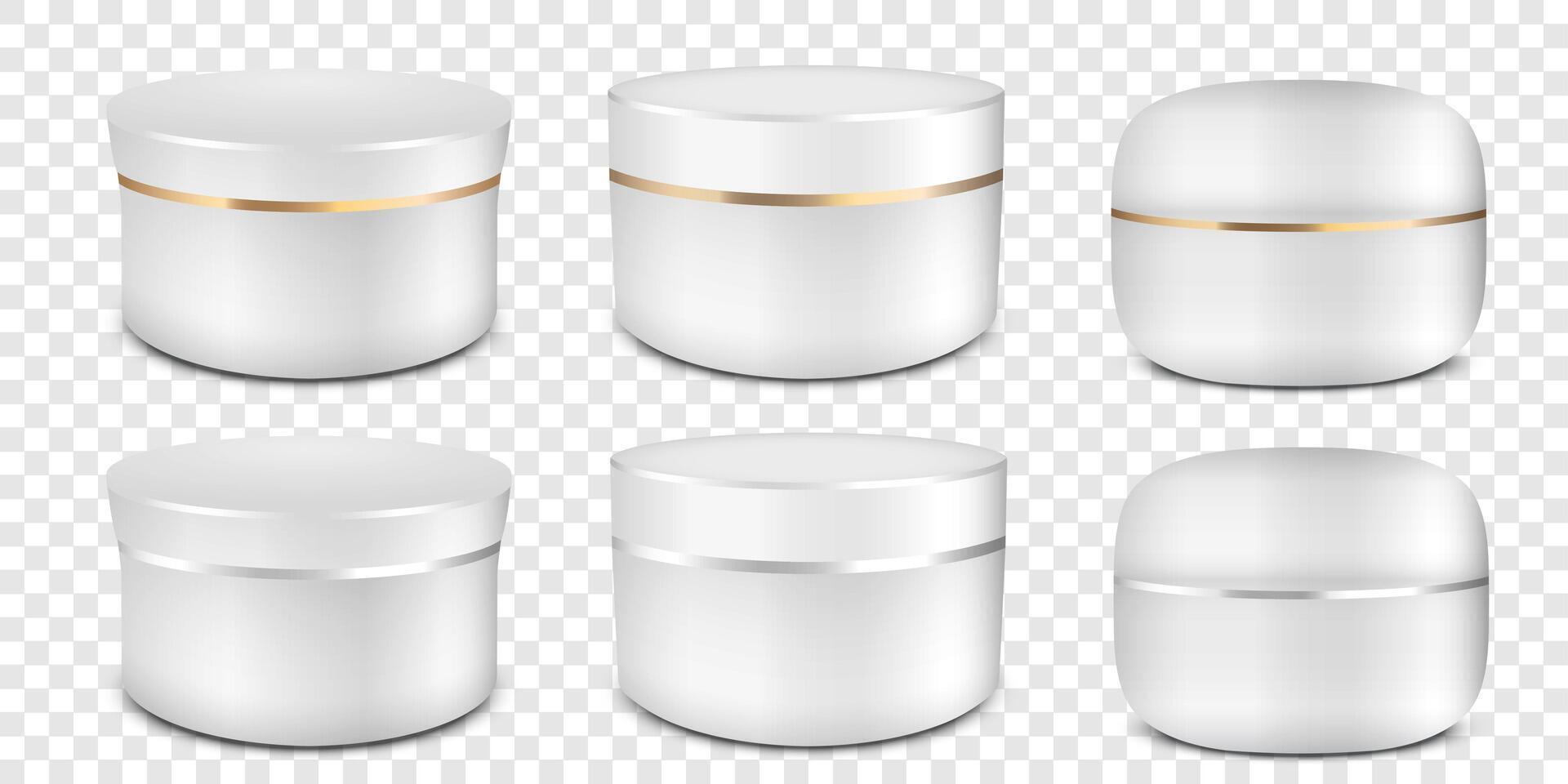 White plastic realistic jar for cosmetic vector