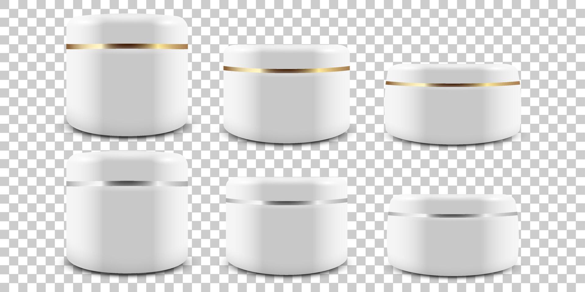 Plastic white realistic jar for cosmetic vector