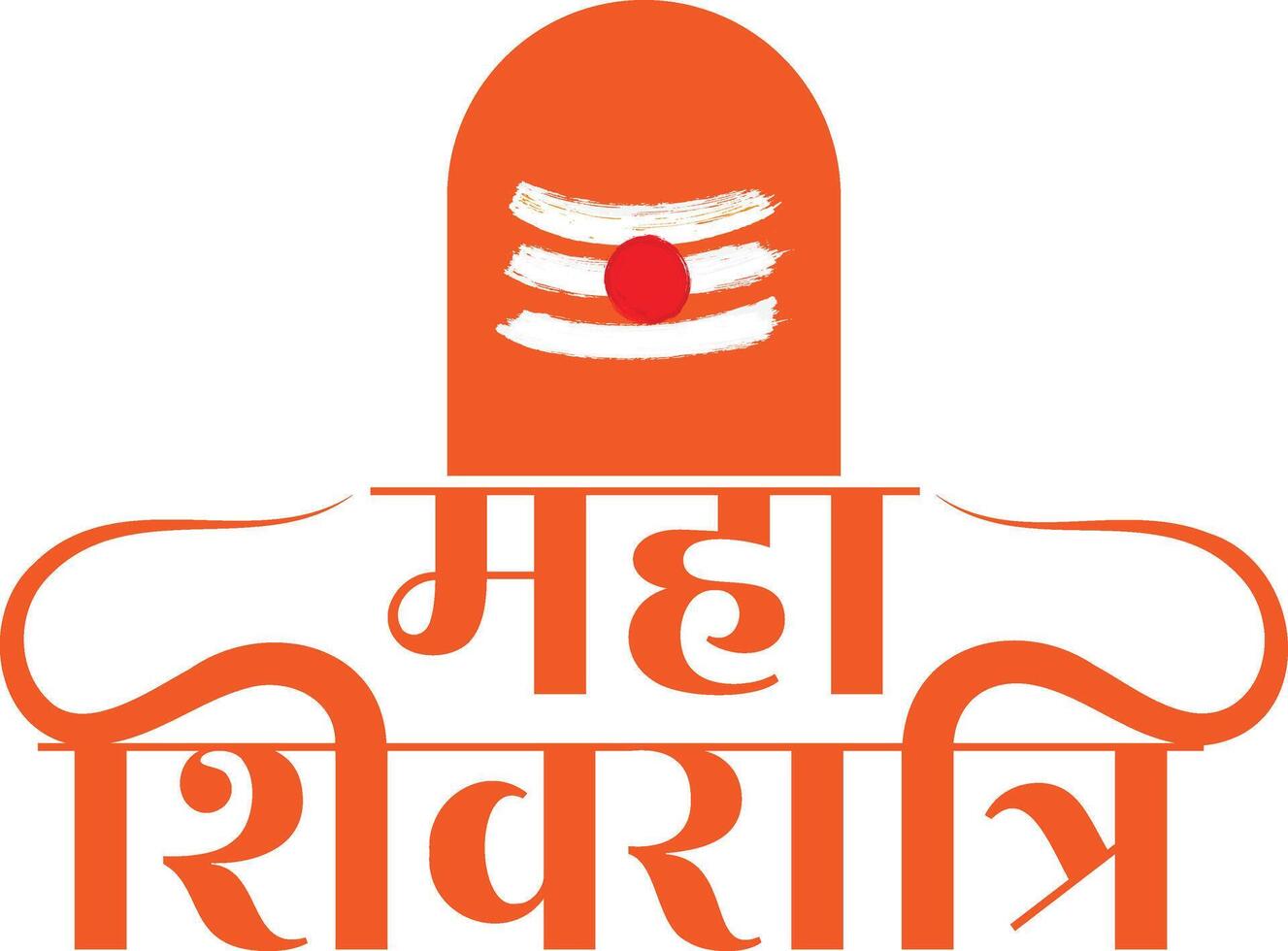 maha shivrati escrito en hindi caligrafía a hacer tu diseños atractivo con navaja linga y tilak en parte superior vector