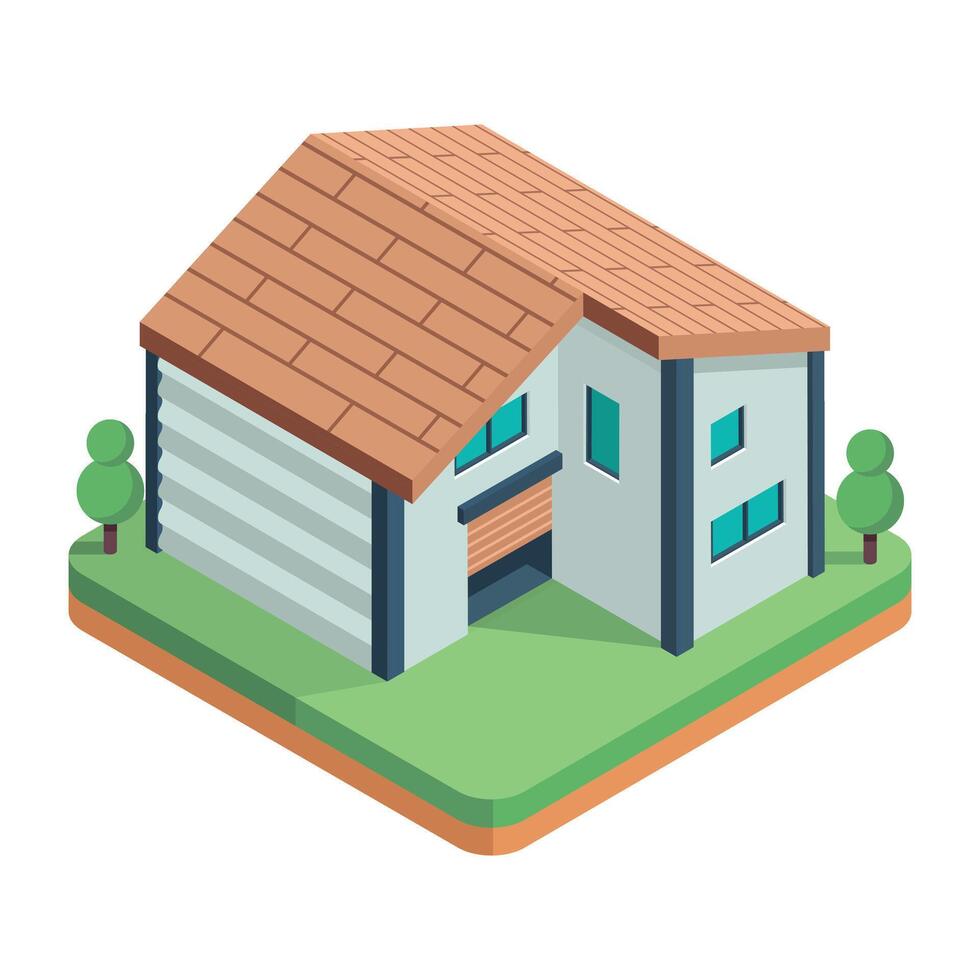 Houses Buildings Isometric Icon vector