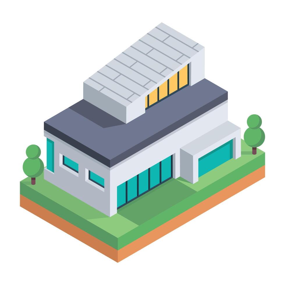 Houses Buildings Isometric Icon vector