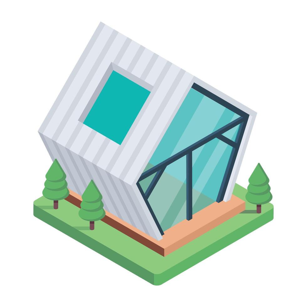 Houses Buildings Isometric Icon vector