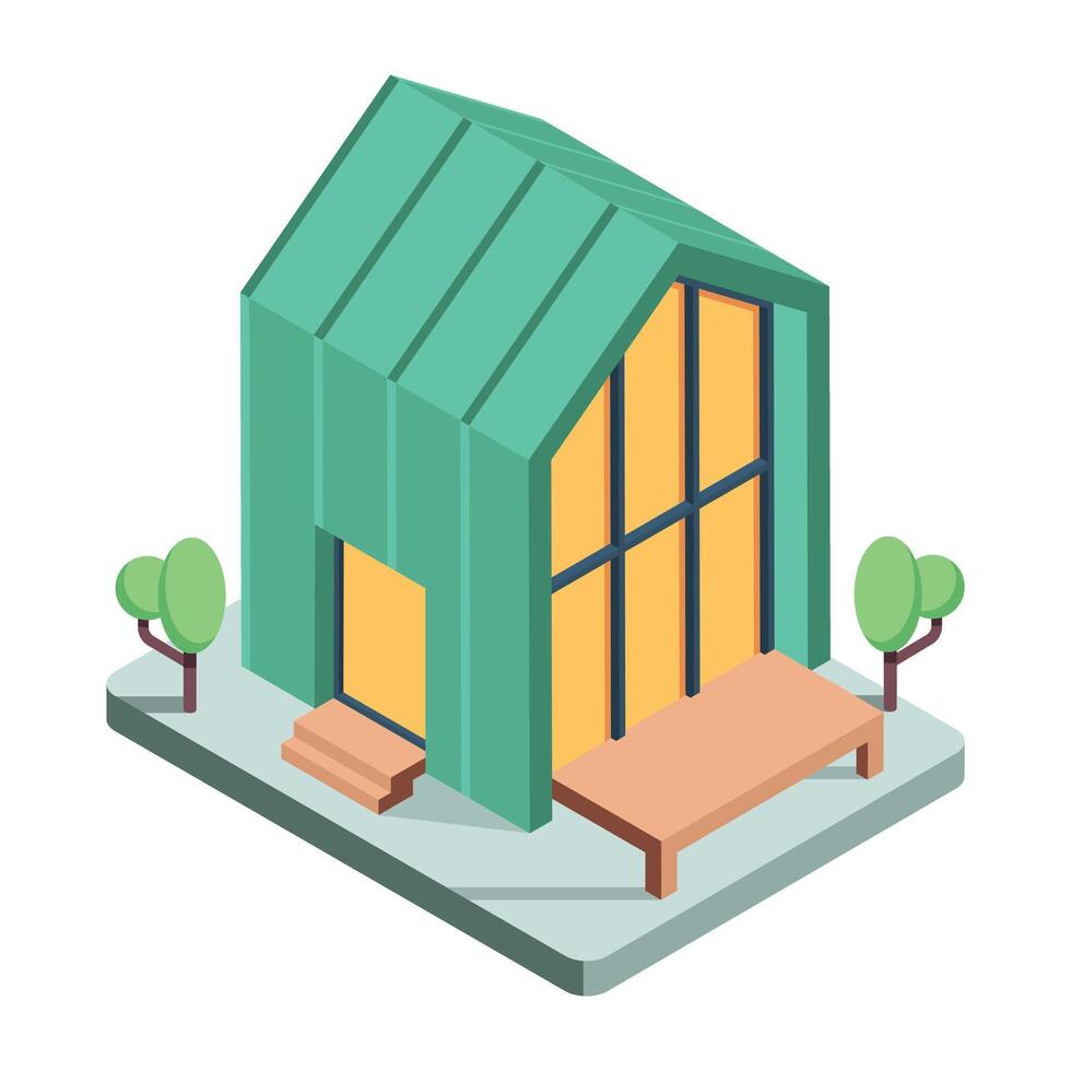 Houses Buildings Isometric Icon vector