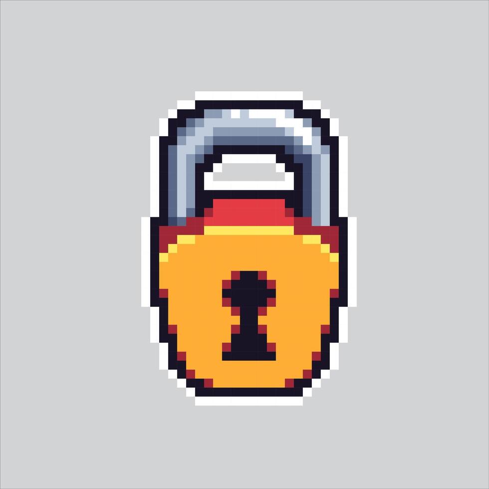 Pixel art illustration Padlock. Pixelated Padlock. Secure Padlock. pixelated for the pixel art game and icon for website and video game. old school retro. vector
