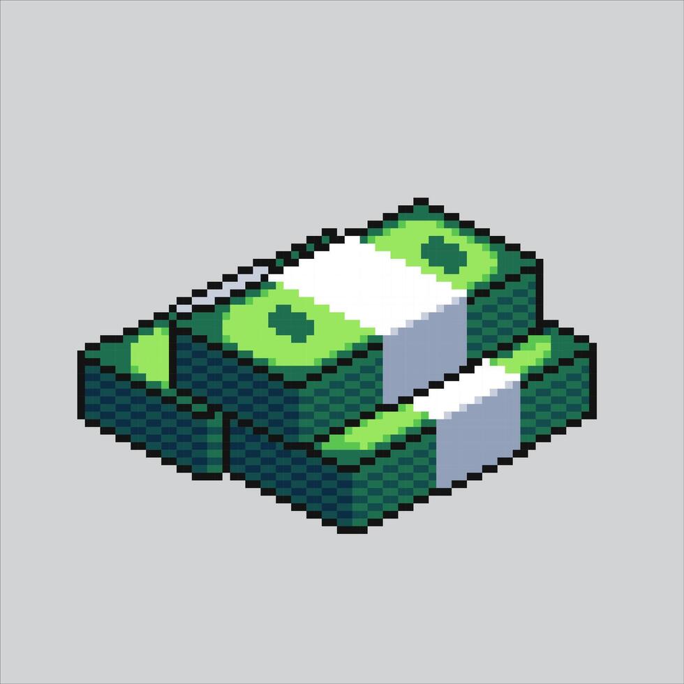 píxel Arte ilustración bolso dinero. pixelado bolso dinero. bolso de dinero banco. pixelado para el píxel Arte juego y icono para sitio web y vídeo juego. antiguo colegio retro vector