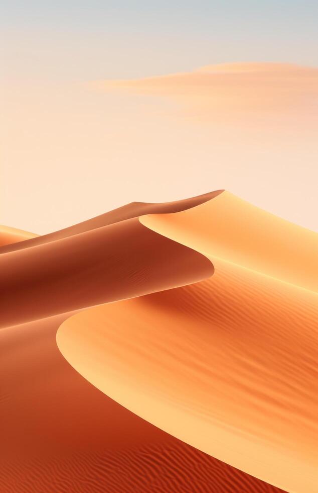 AI generated sand wave is blown from one spot in the dunes of namibia sand photo