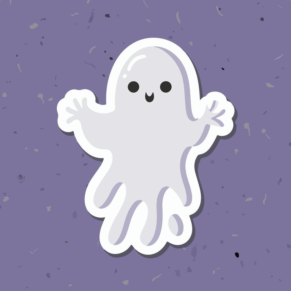 a ghost sticker with a smile on it vector