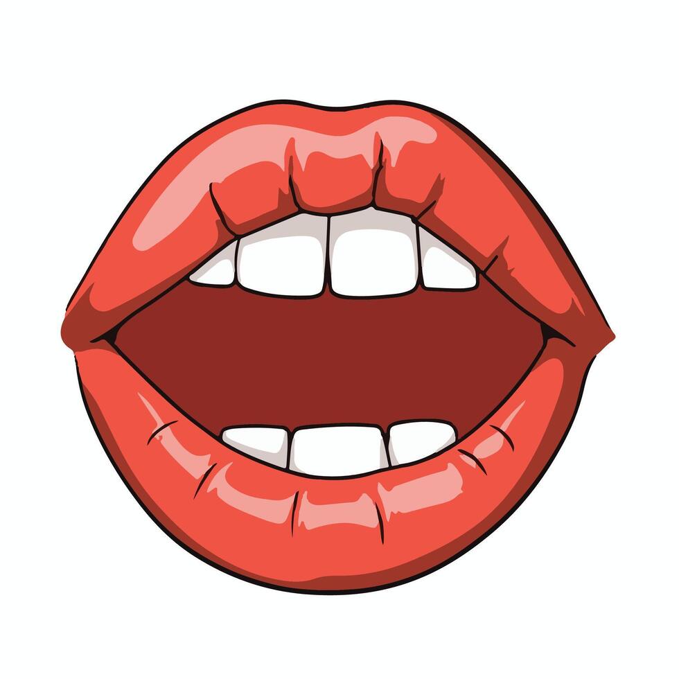 a cartoon mouth with teeth and a smile vector