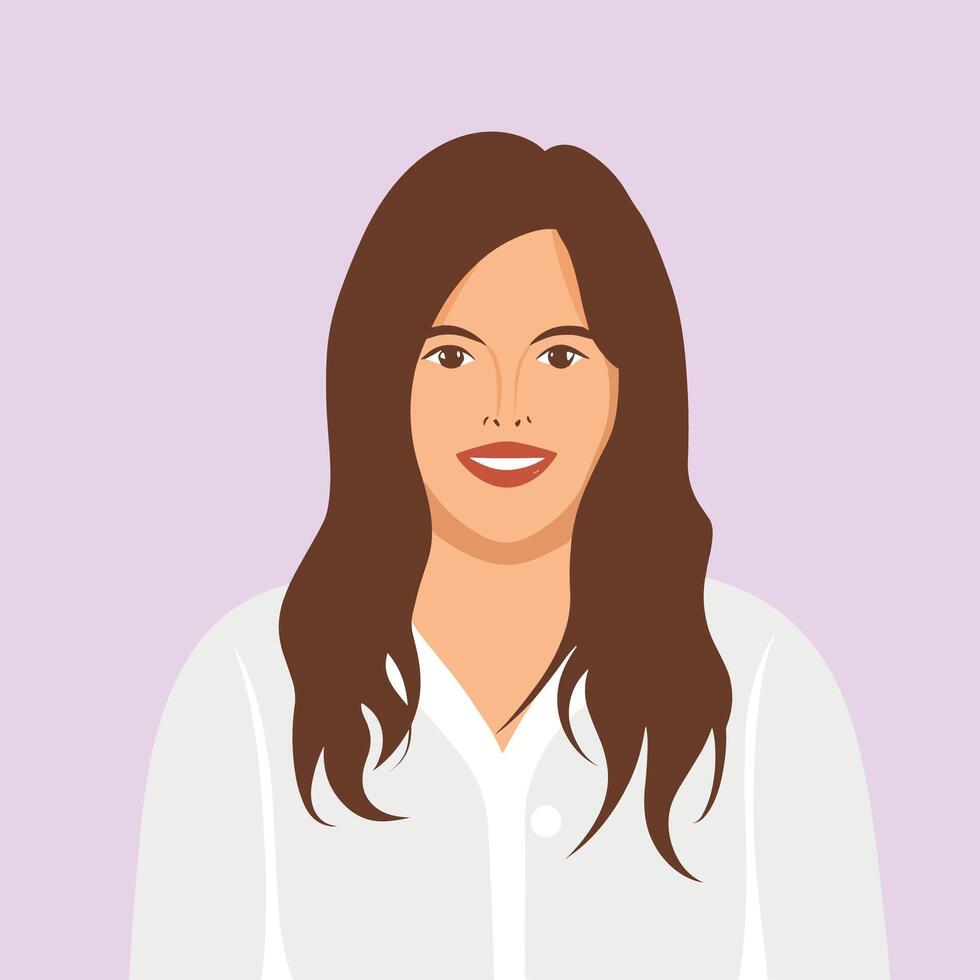 a woman with long hair user profile vector