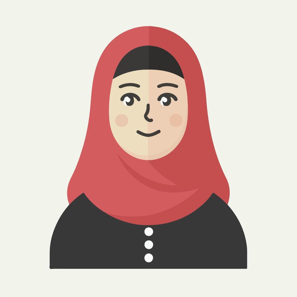 a woman in a hijab avatar vector