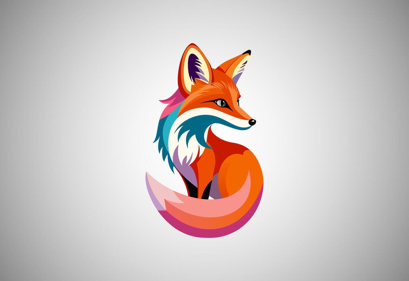 Modern fox logo design template vector illustration. Forest animal