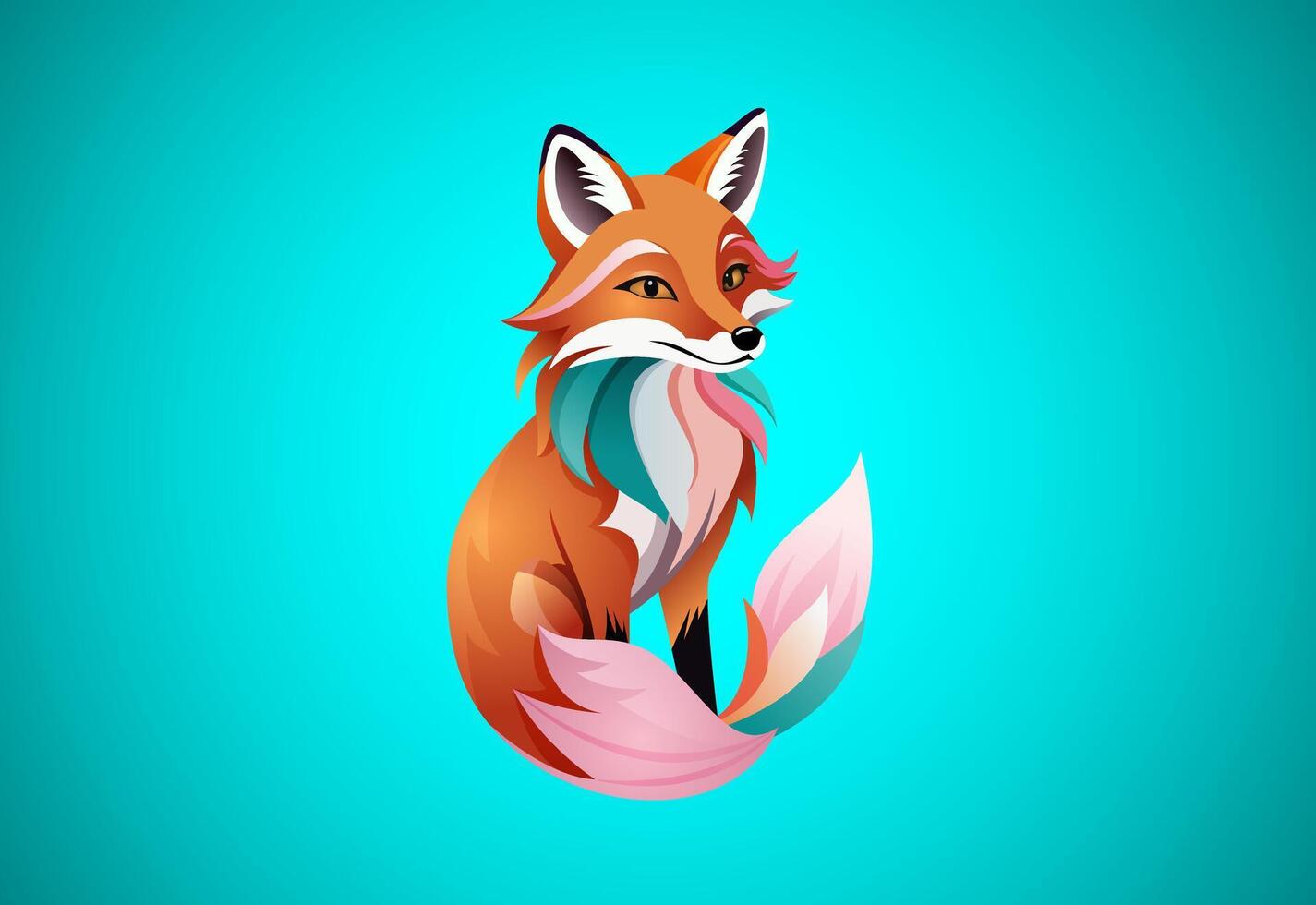 Modern fox logo design template vector illustration. Forest animal