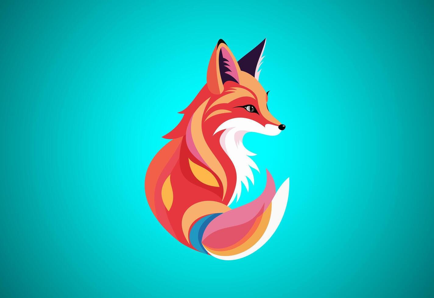 Modern fox logo design template vector illustration. Forest animal