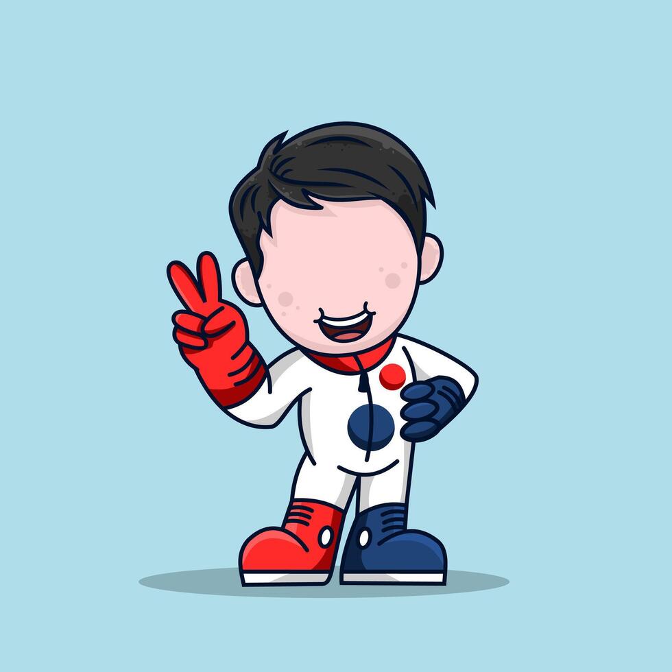 Cute cartoon racer boy vector illustration