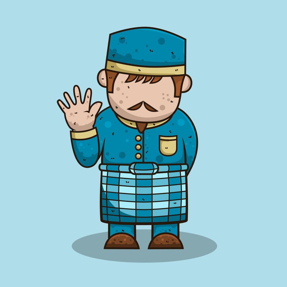 Cute muslim character vector illustration