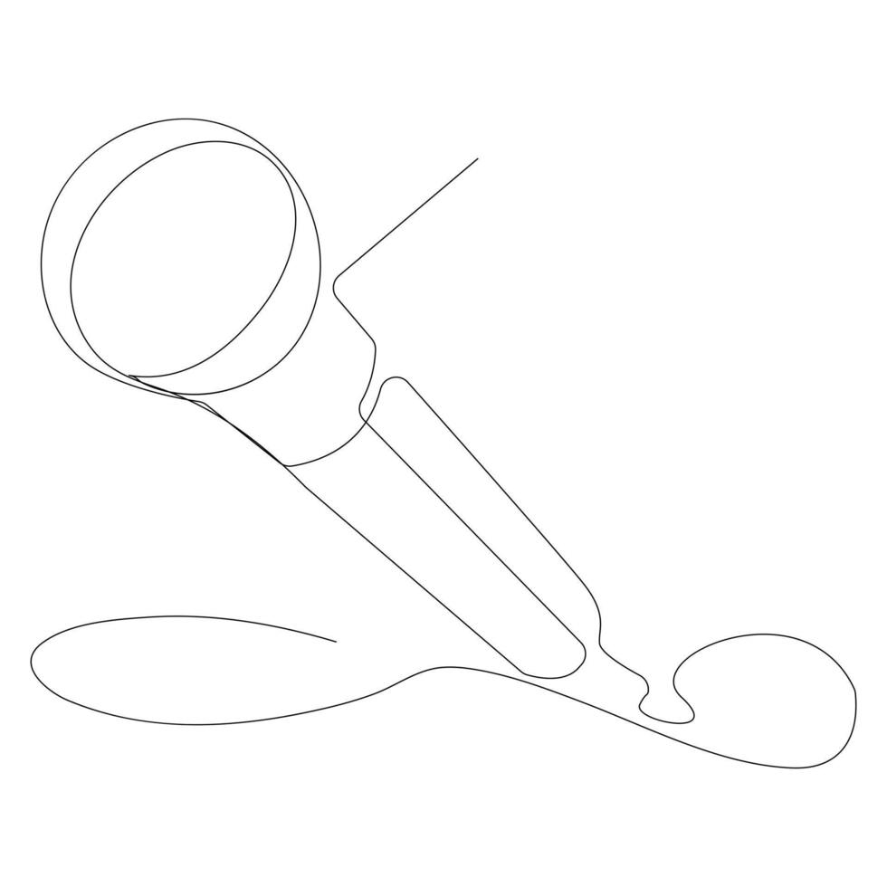 Continuous single line microphone mic sound one line art drawing and illustration vector design