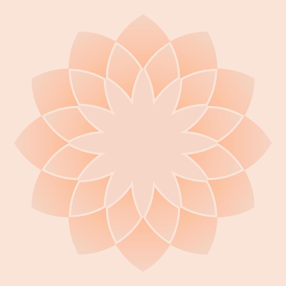 Peach Fuzz Gradient Mandala Shape Pattern vector