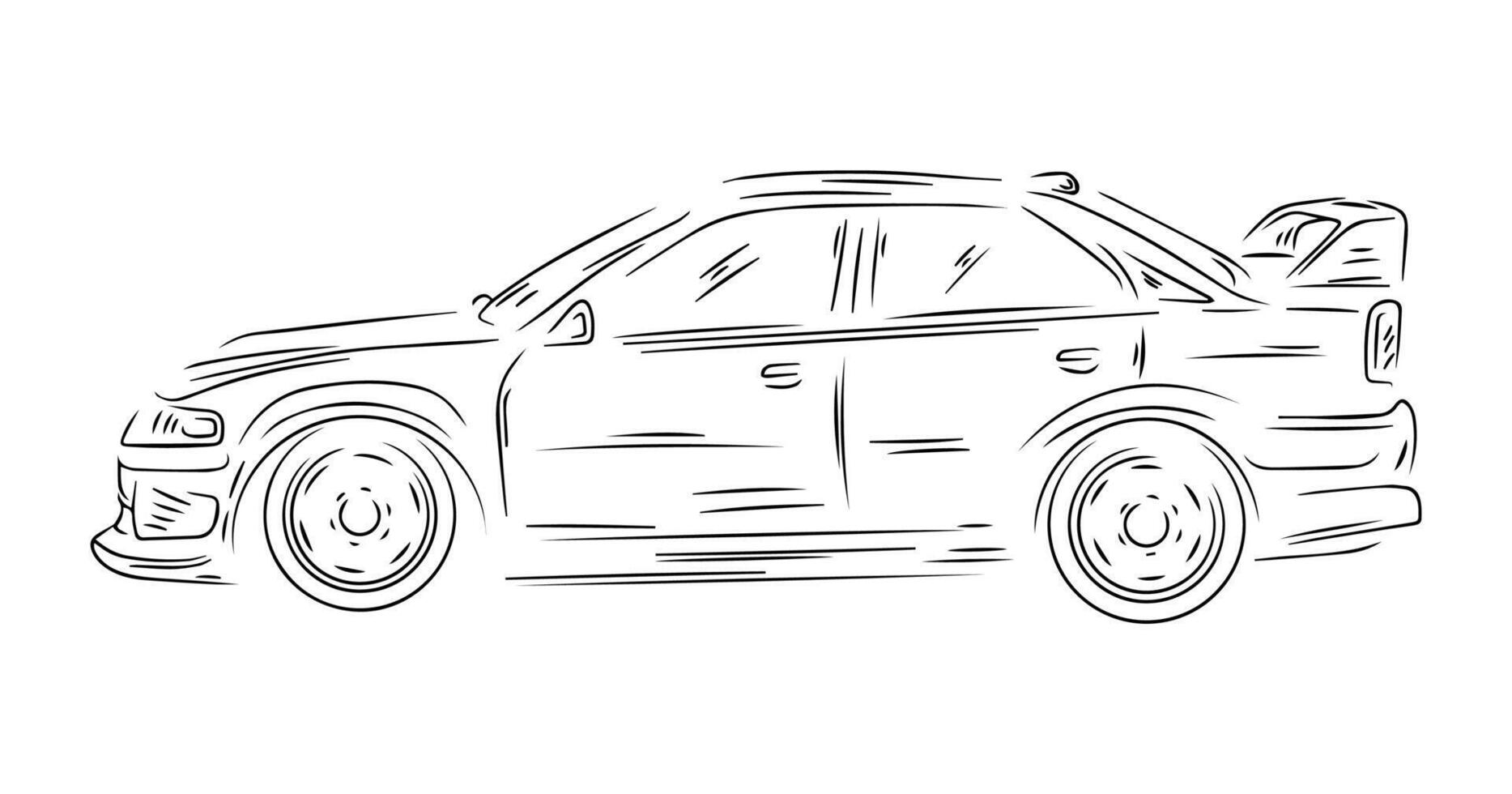 deporte coche línea Arte ilustracion vector