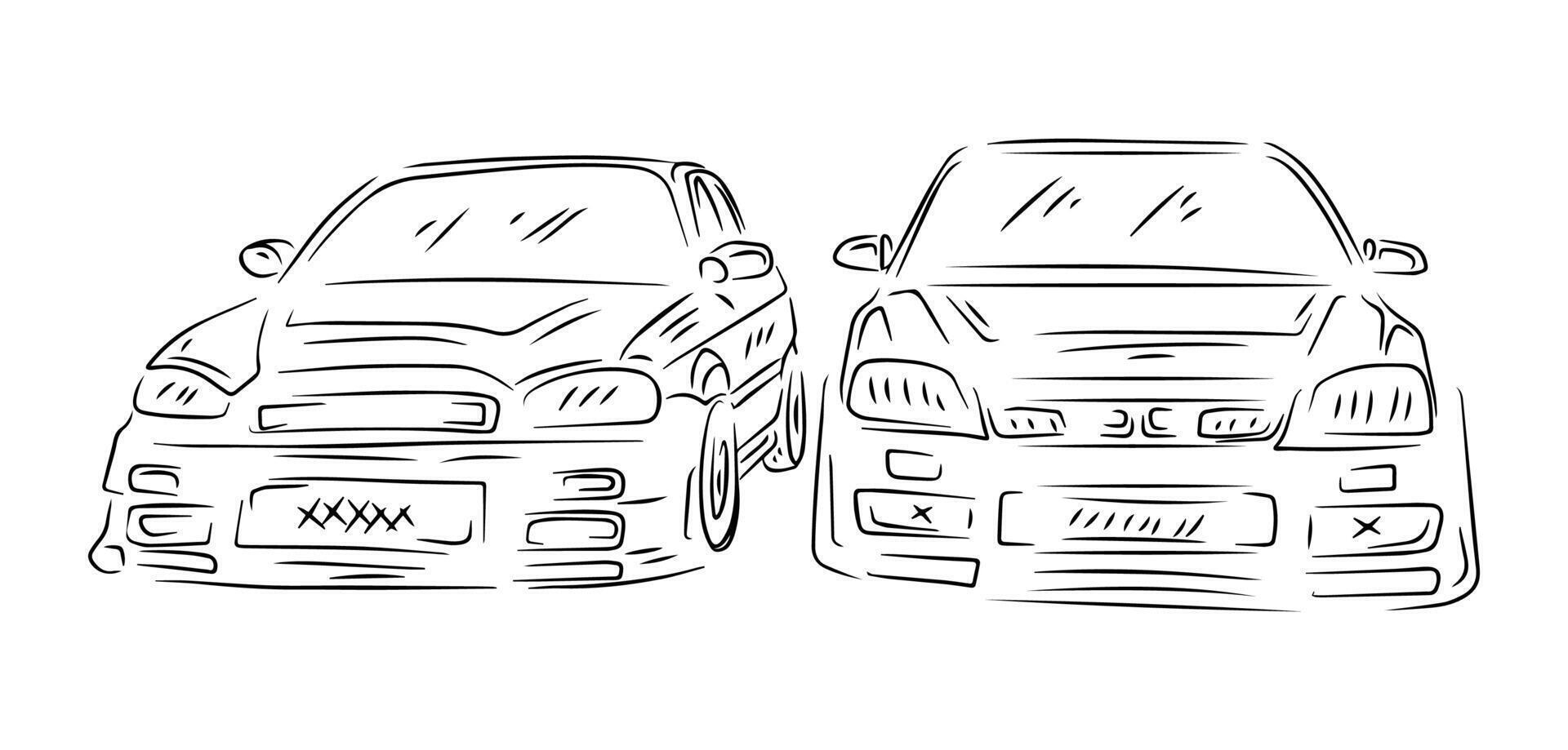 sport car line art ilustration vector