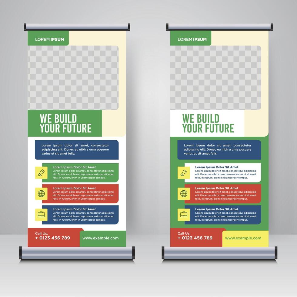 Corporate rollup or X banner design template vector