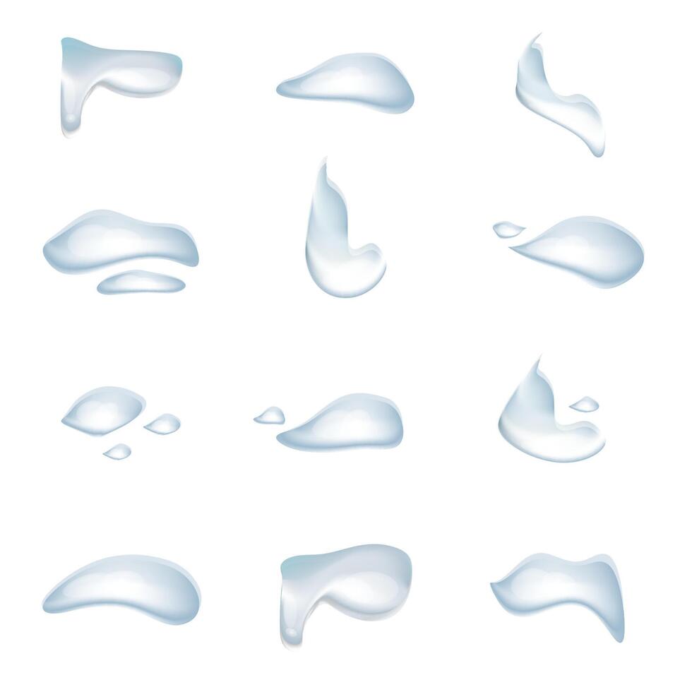 set of water in free shape on background vector
