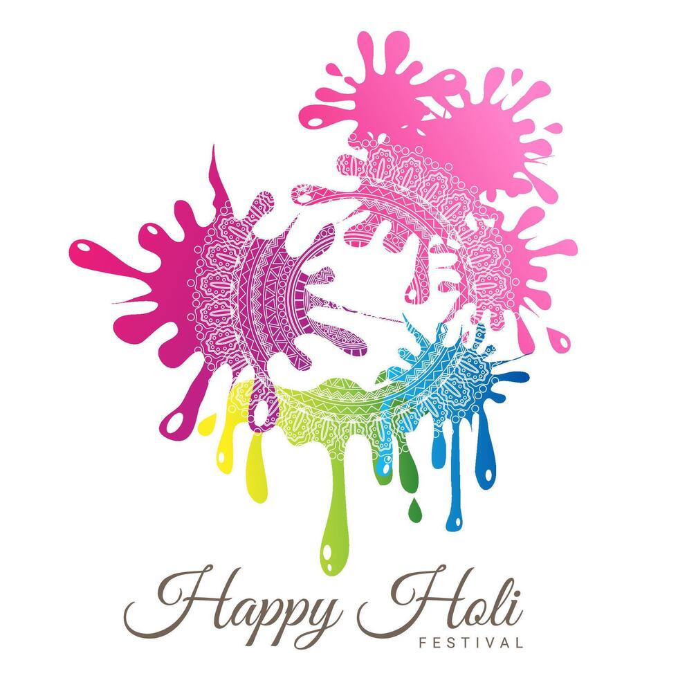 Abstract colorful Happy Holi Festival vector