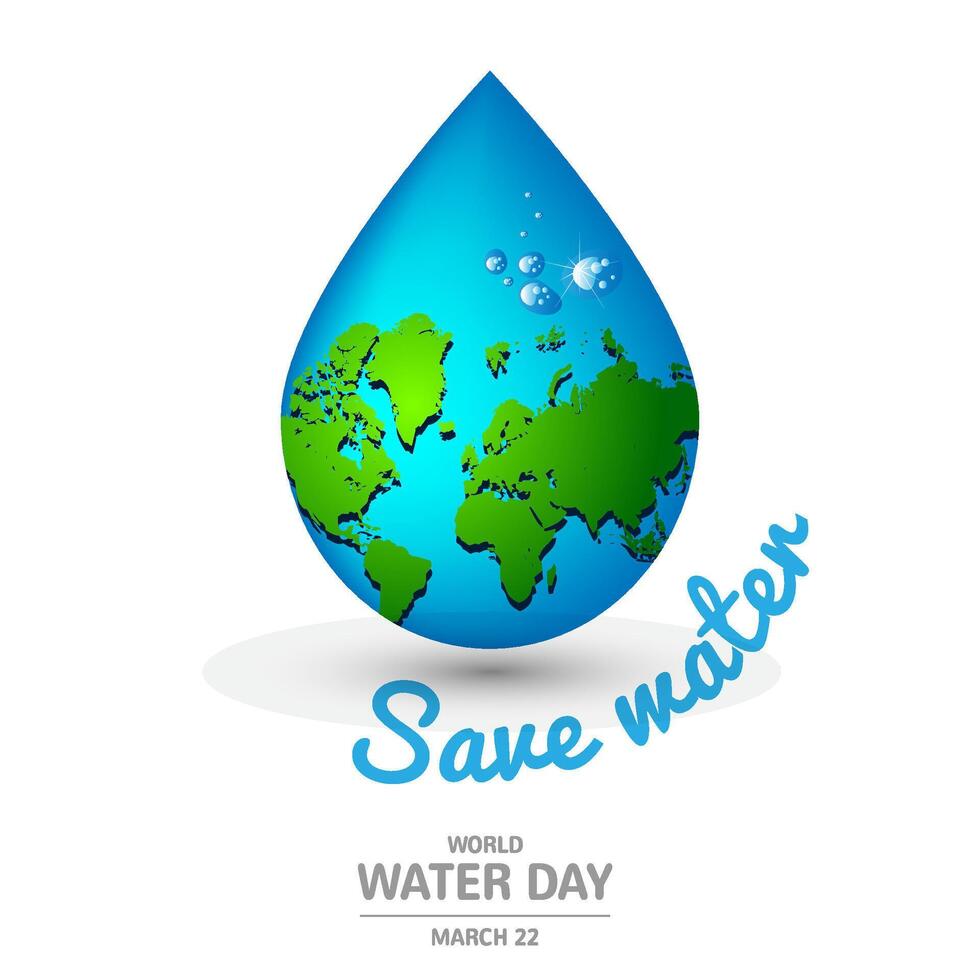 Water drop earth for World Water Day vector