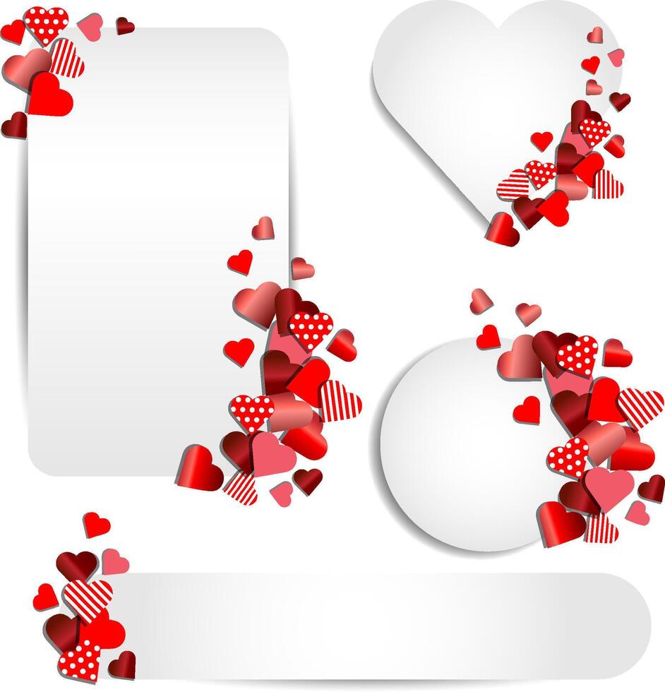 Set of heart frame for Valentine day vector