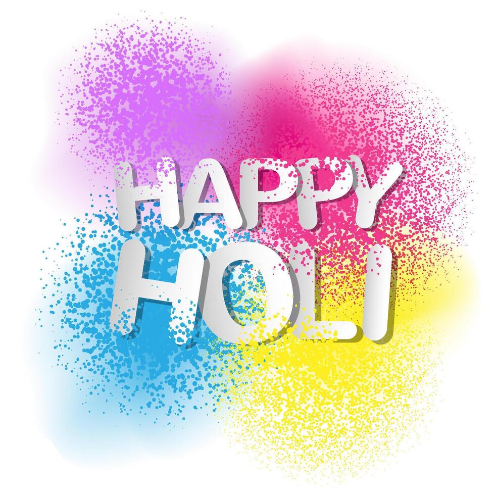 Gulal for Happy Holi invitation and greeting card vector