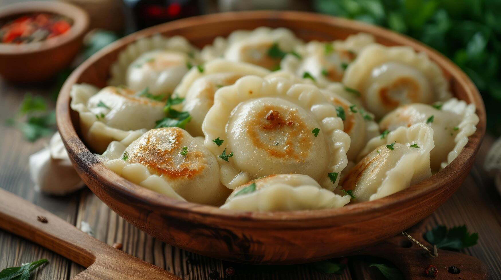 AI generated Traditional russian dumplings photo