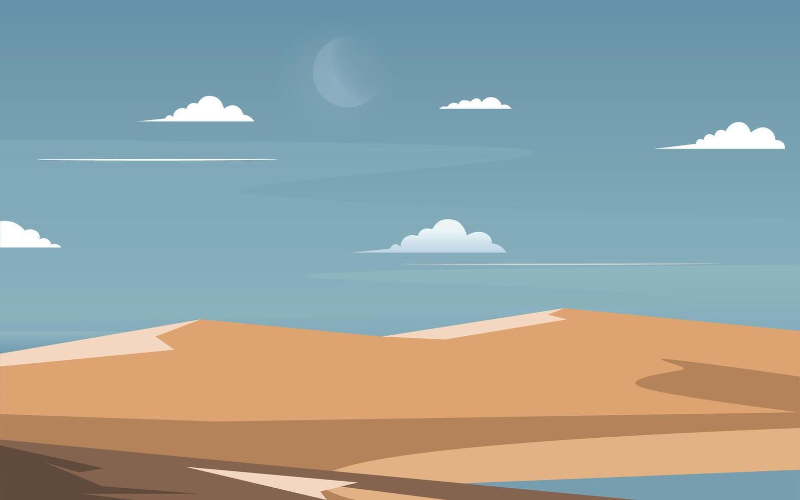 arena dunas vector. Desierto paisaje con azul cielo vector