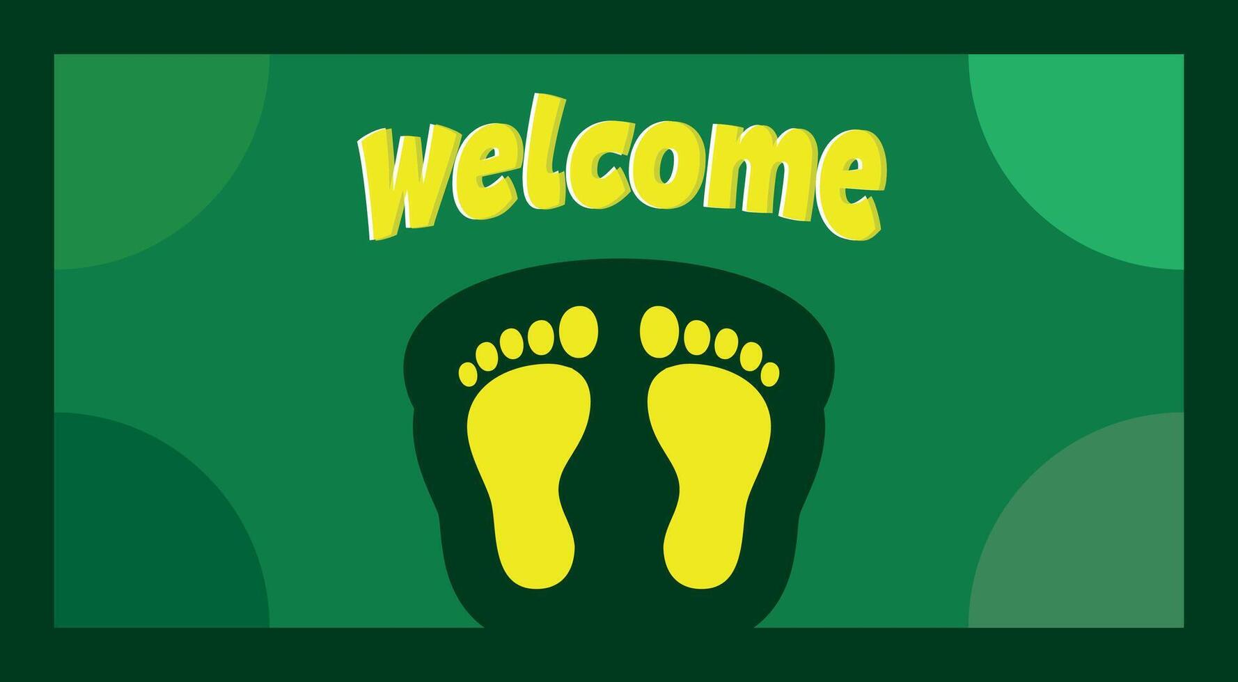 Welcome foot mat  logo Design vector