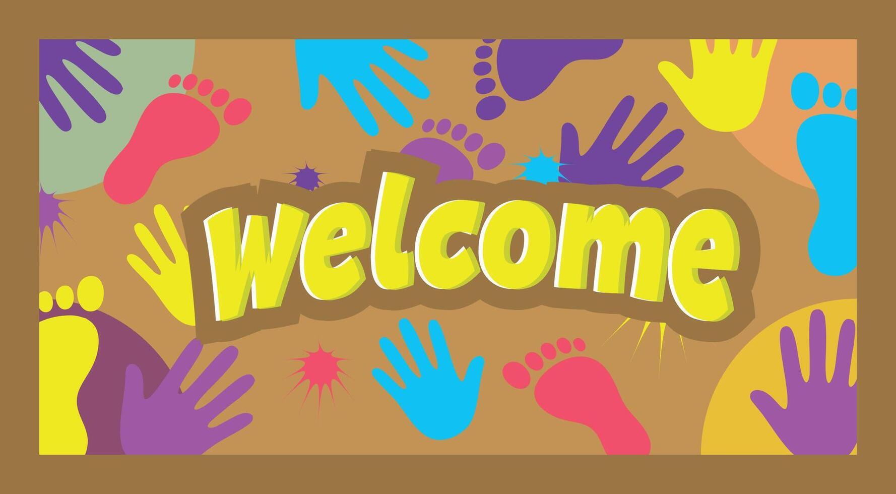 Welcome foot mat  logo Design vector