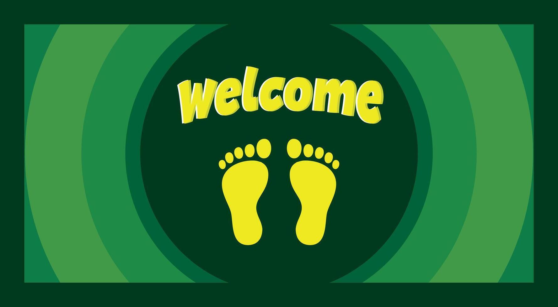 Welcome foot mat  logo Design vector